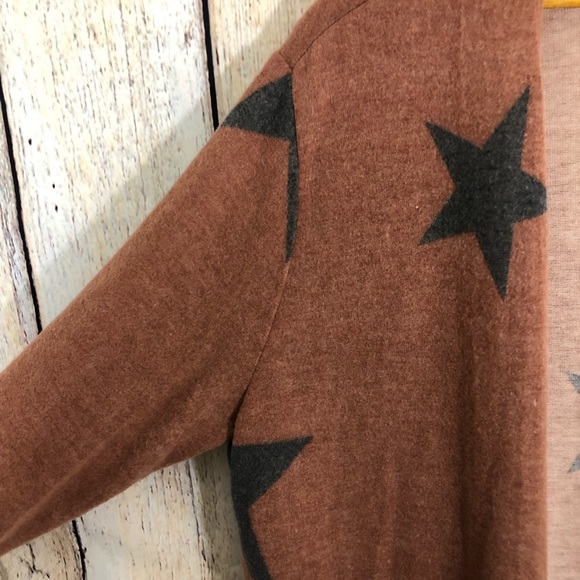 Star Gazer Duster Cardigan Sweater S Rust Gray - Picture 4 of 6
